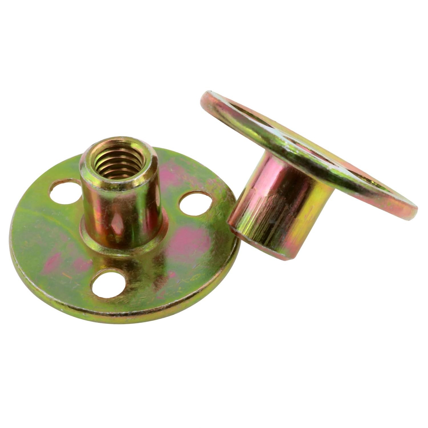 5/16 Furniture Leg Mounting Plates Three-Hole Cylindrical Plate Nuts Ideal for F