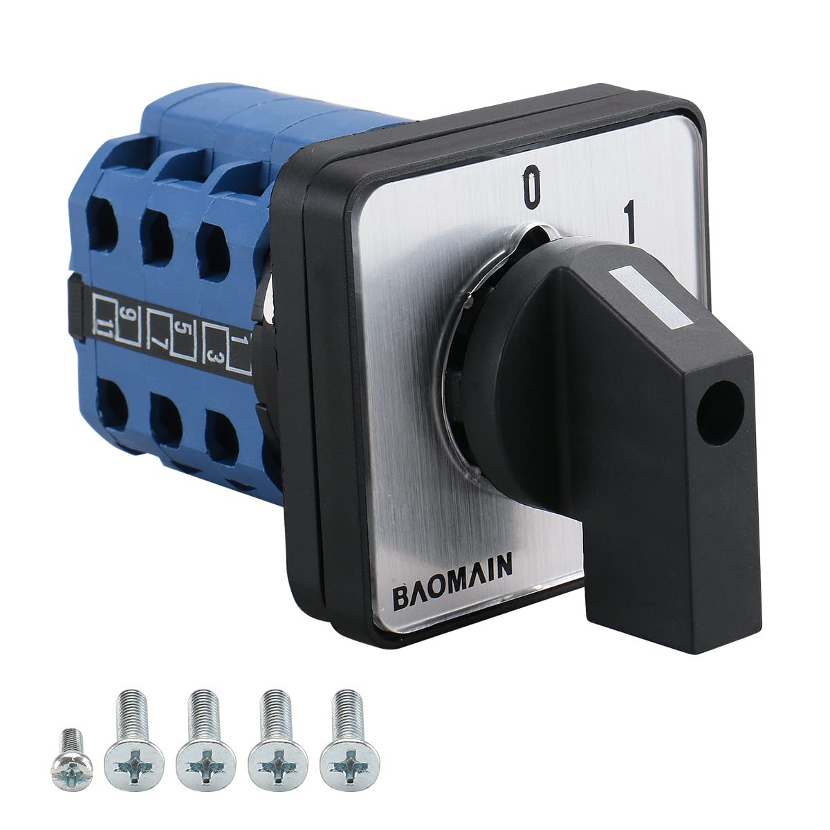 Rotary Cam Changeover Switch 20A 12 Terminals 4 Positions 2-Pole