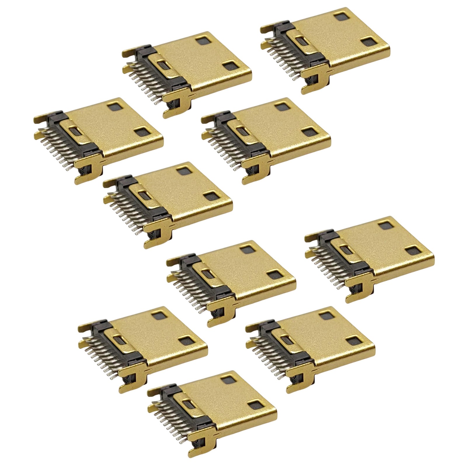 10PCS MINI HDMI Male Connector Gold Plated Vertical Straight Plug Socket