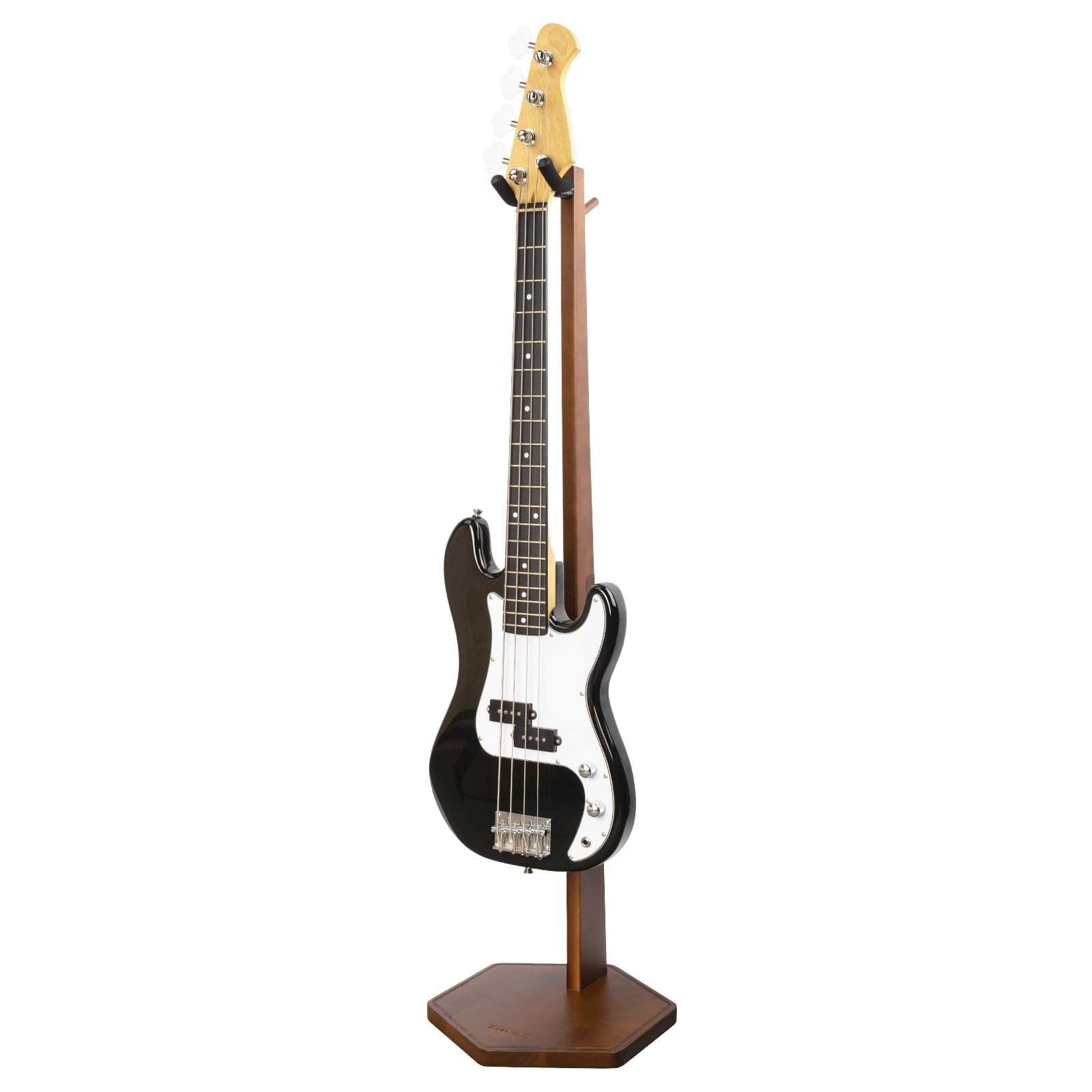 STRICH Bass Guitar Stand HardWood 44.1" Height Floor Dispaly, Walnut Guitars