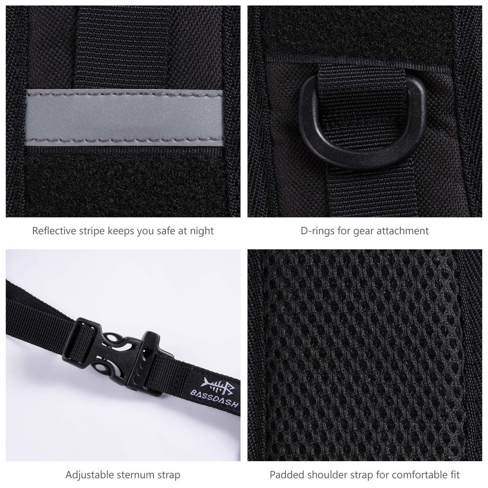 Bassdash Backpack Straps Replacement Adjustable Padded Shoulder Straps for Ba...