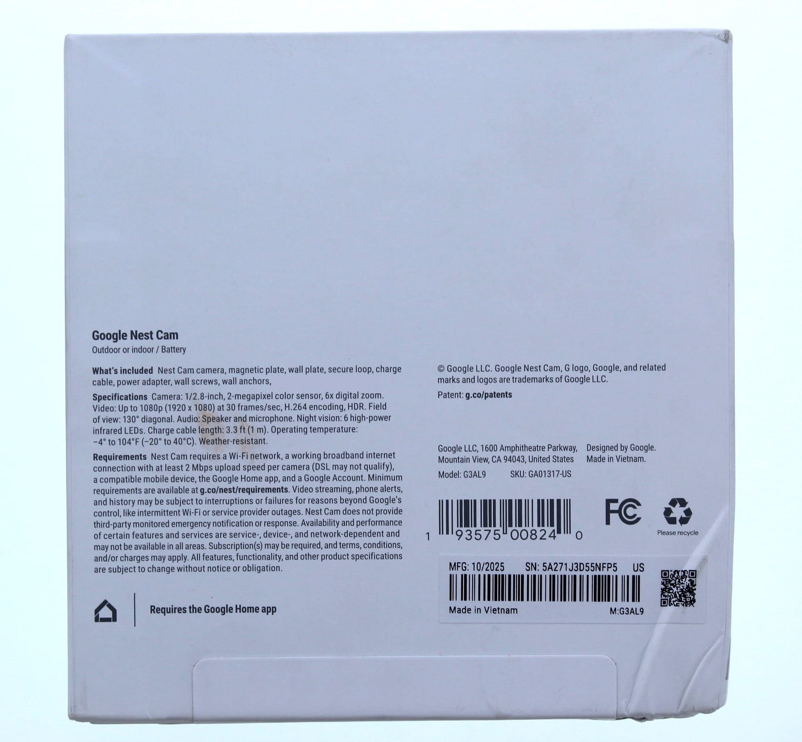Google Nest Cam (Indoor/Outdoor | Battery)