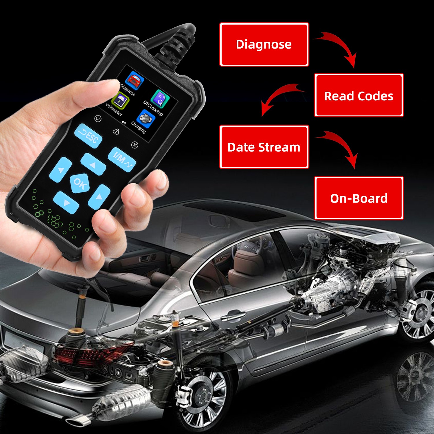 Universal AT100 Classic Enhanced OBD II Scanner Car Engine Fault Code Read NEW