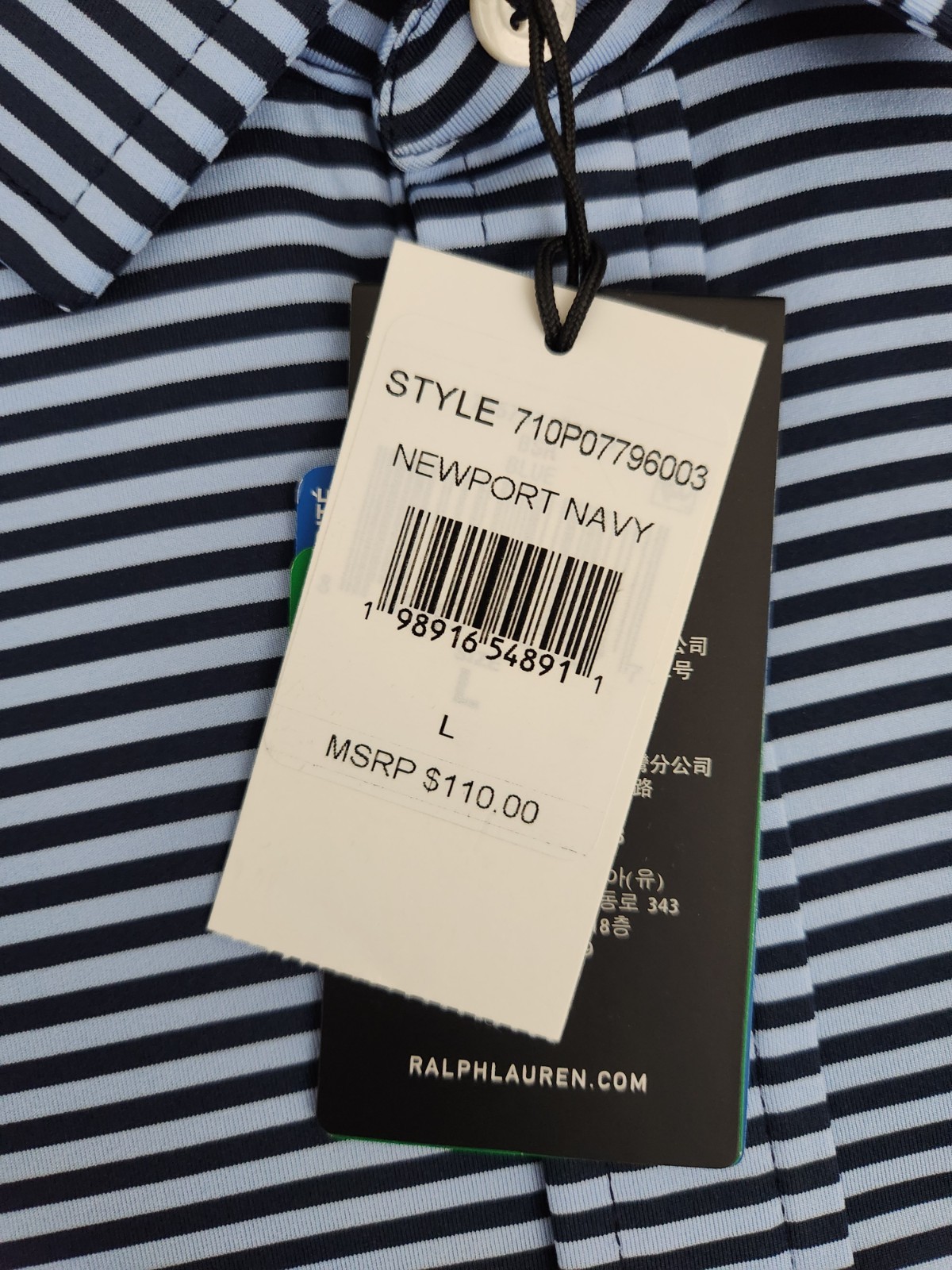 RLX Ralph Lauren Performance Newport Navy Golf Polo Shirt Men's Size Large