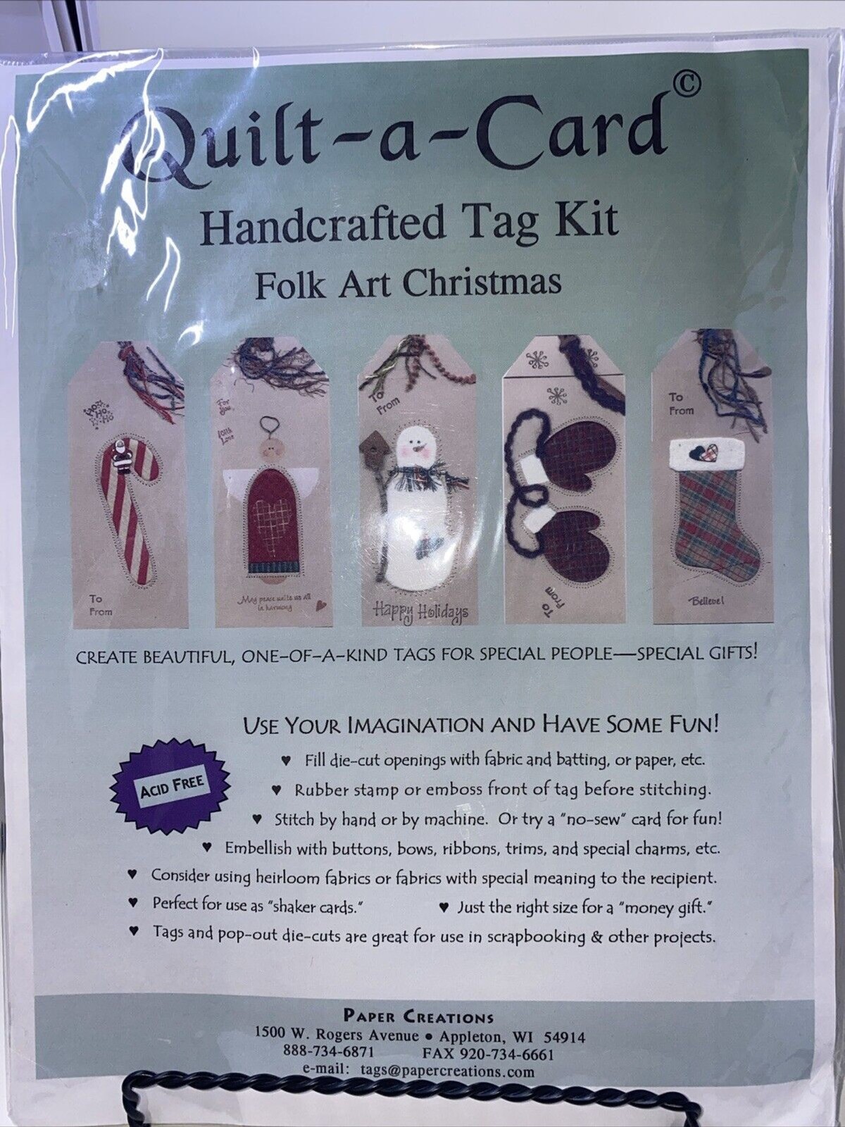 Quilt a Card Handcrafted Gift Tag Kit Christmas Tags Paper Creations Quilting