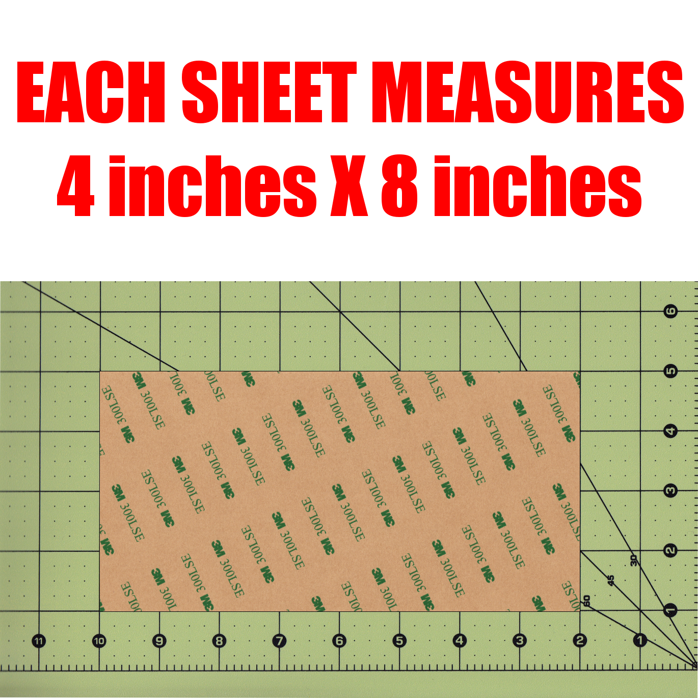 3M 300LSE .1MM THIN DOUBLE SIDED ADHESIVE 1-15 8"X4" SHEETS READ/ASK!