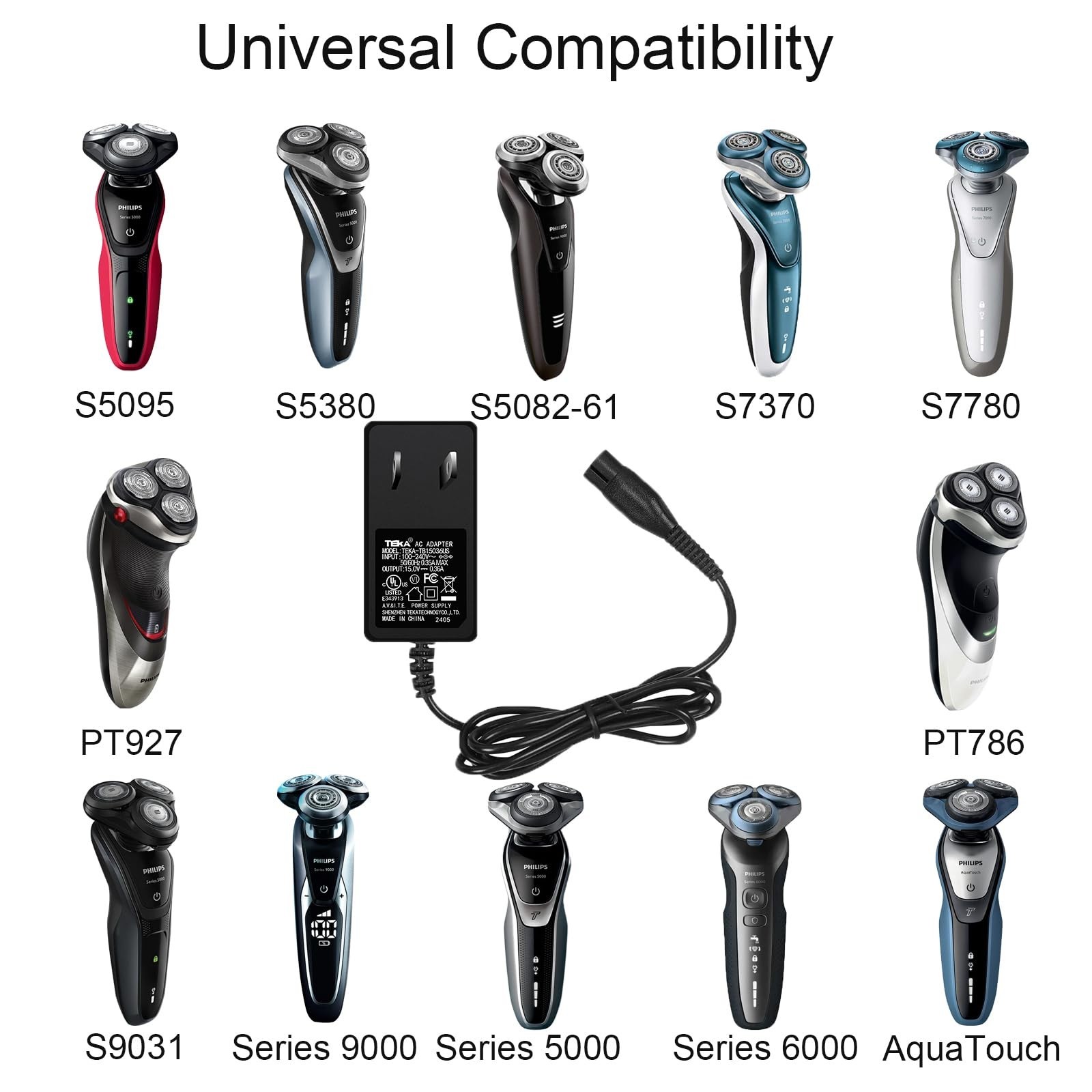 Charger for Philips-Norelco-HQ8505 Norelco 7000 5000 3000 9000 Series Electri...