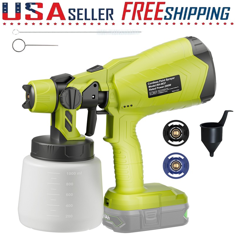 1L Cordless High Pressure Spray Gun Airless Paint Sprayer For Ryobi 18V Battery
