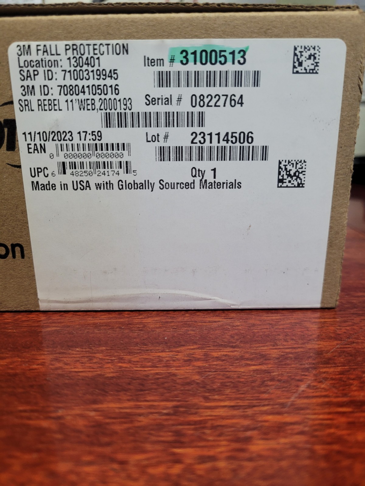 3M 3100513 Self Retracting Lifeline Web Snap Hook Construction Fall Protection