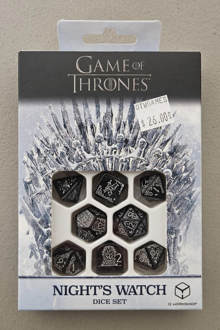 Game of Thrones: 8-Dice Set - Night's Watch NEW SEALED