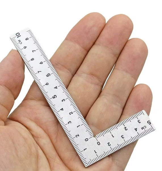 Stainless Steel L Shape Square Ruler Small Measuring Layout Tool 2X4 Inch