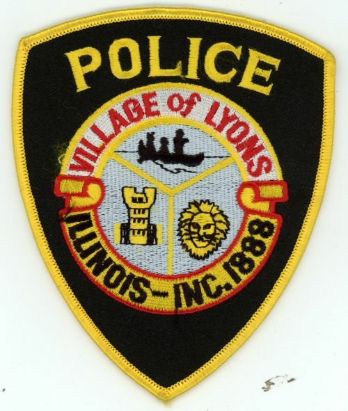 ILLINOIS IL LYONS POLICE NICE SHOULDER PATCH SHERIFF