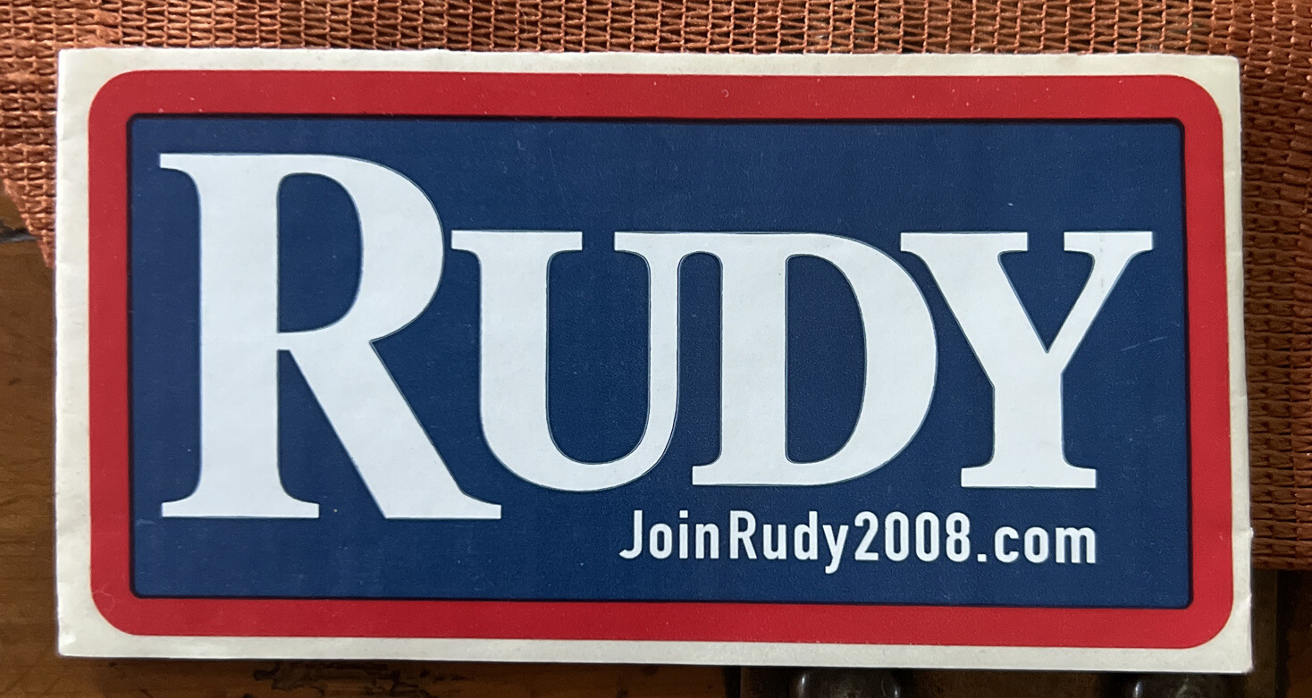 (3) 2008 RUDY Giuliani For President Campaign Stickers "JoinRudy2008"