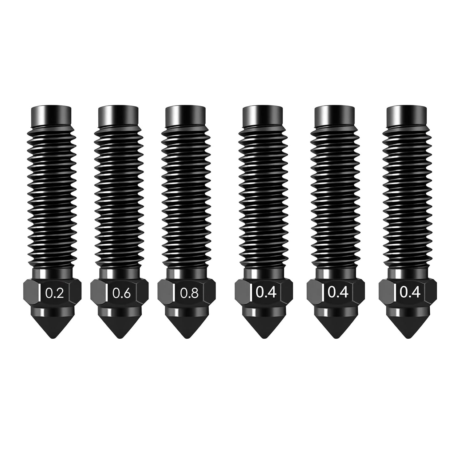Hardened Steel Nozzle Kit for Elegoo Centauri 3D Printer (0.2/0.4/0.6/0.8mm)