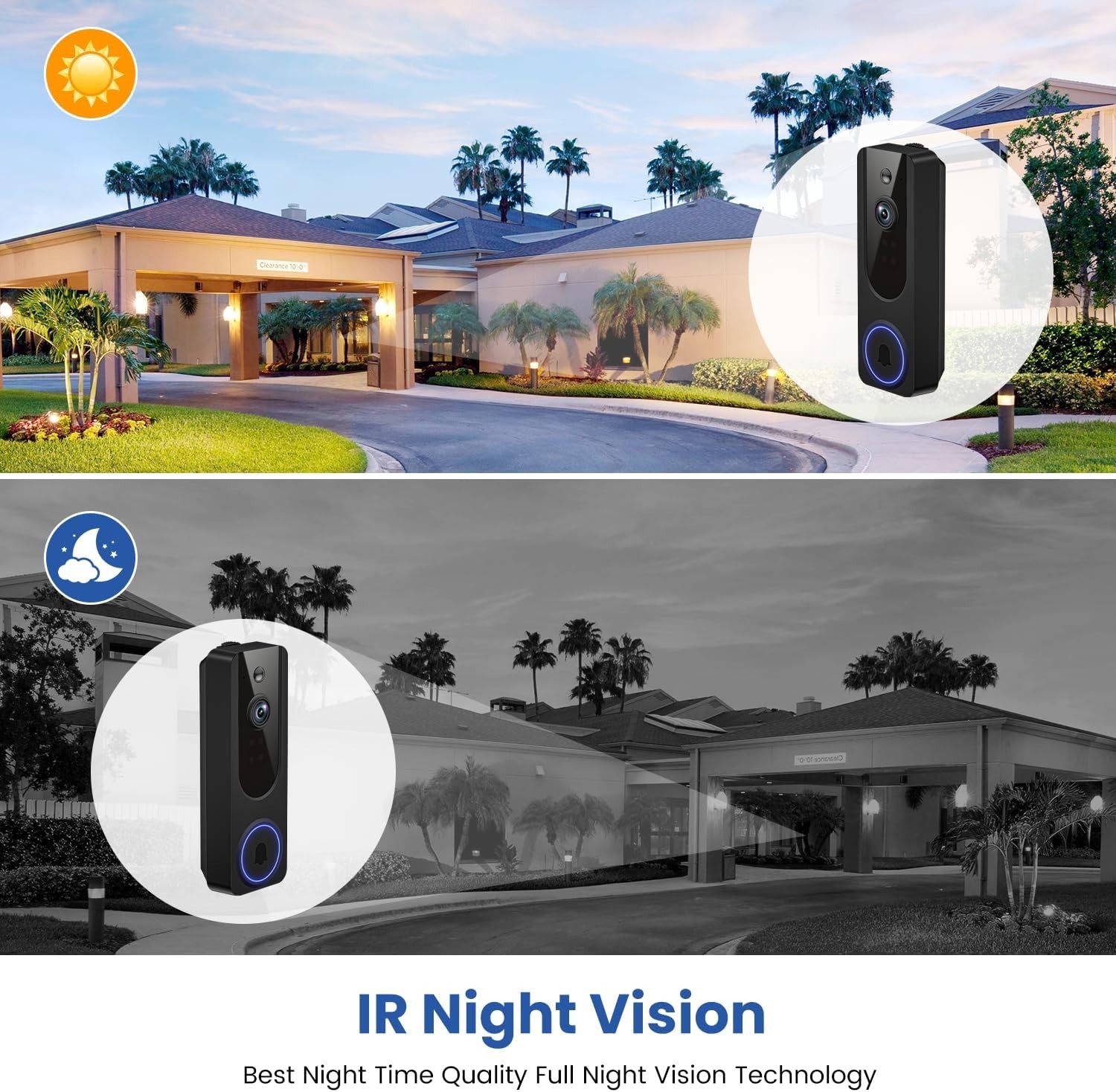 Wireless Smart Doorbell Camera with Motion Detection & Night Vision Capabilities
