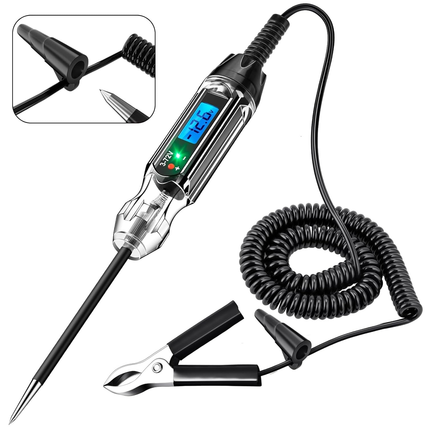 Heavy Duty 72V Backlit Digital LCD Circuit Tester Automotive Test Light Tool