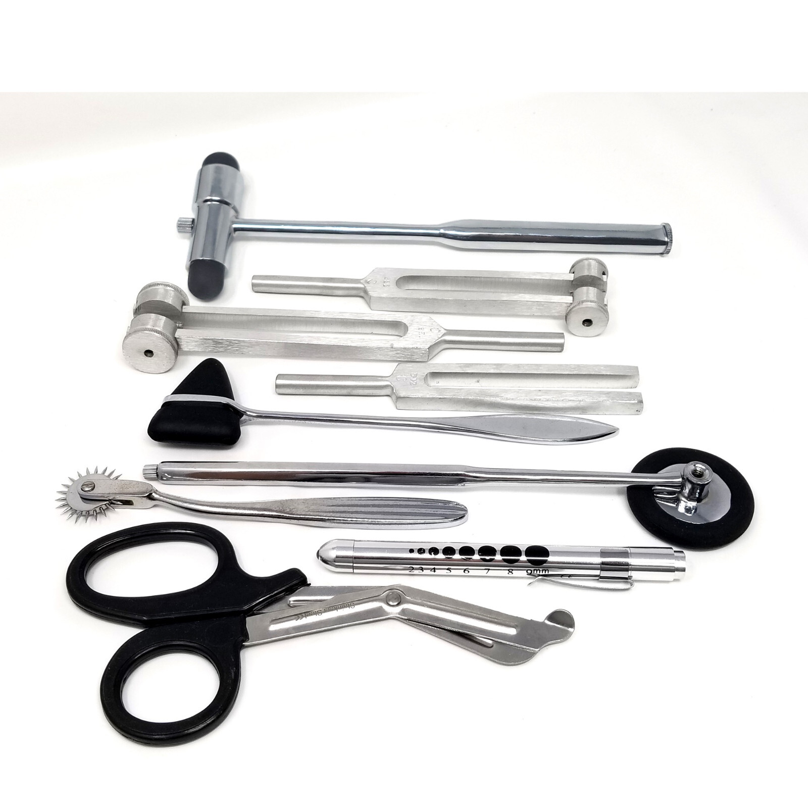 9 Pcs Neurological Percussion Reflex Taylor Buck Hammers Pinwheel Tuning Forks