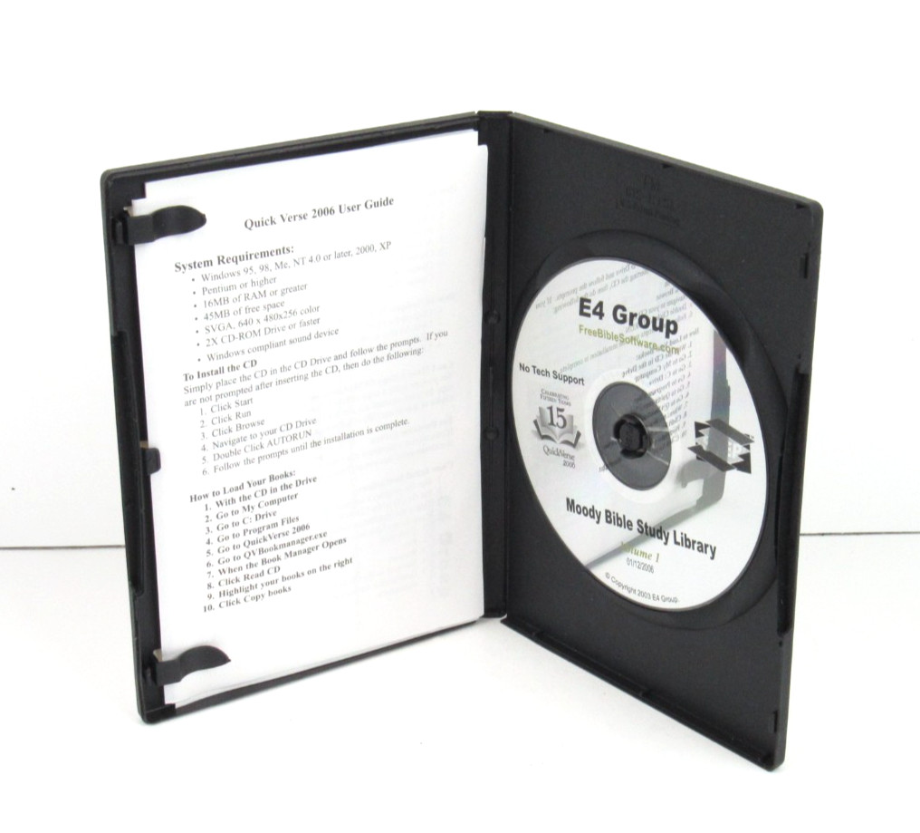 QuickVerse E4 Moody Bible Study Library Vol. 1 PC Software Tested Works