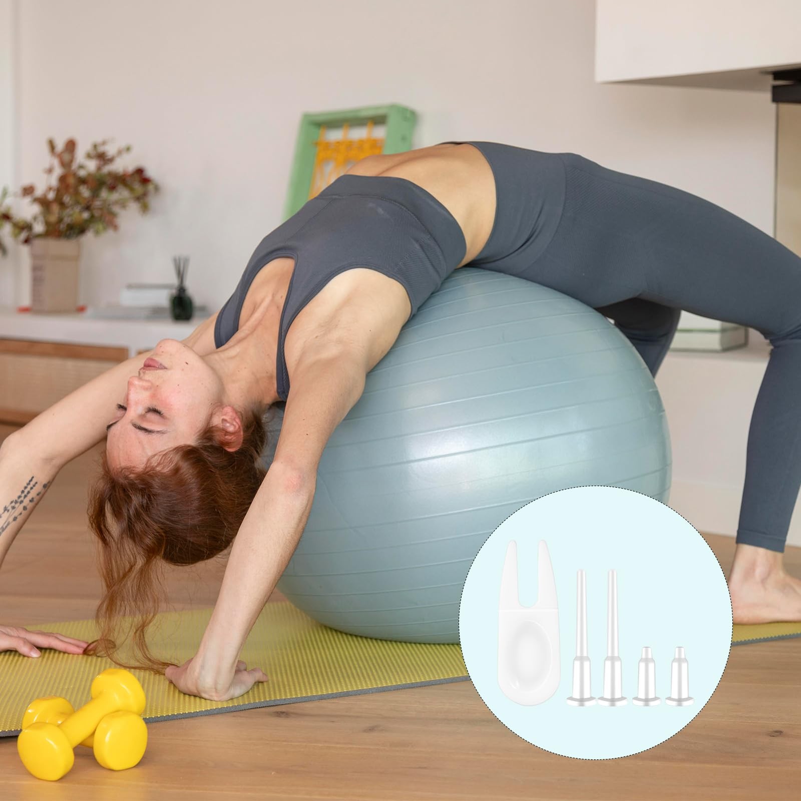 Sliverdew 12 Pieces Exercise Ball Plug Replacement Kit Yoga Fitness...