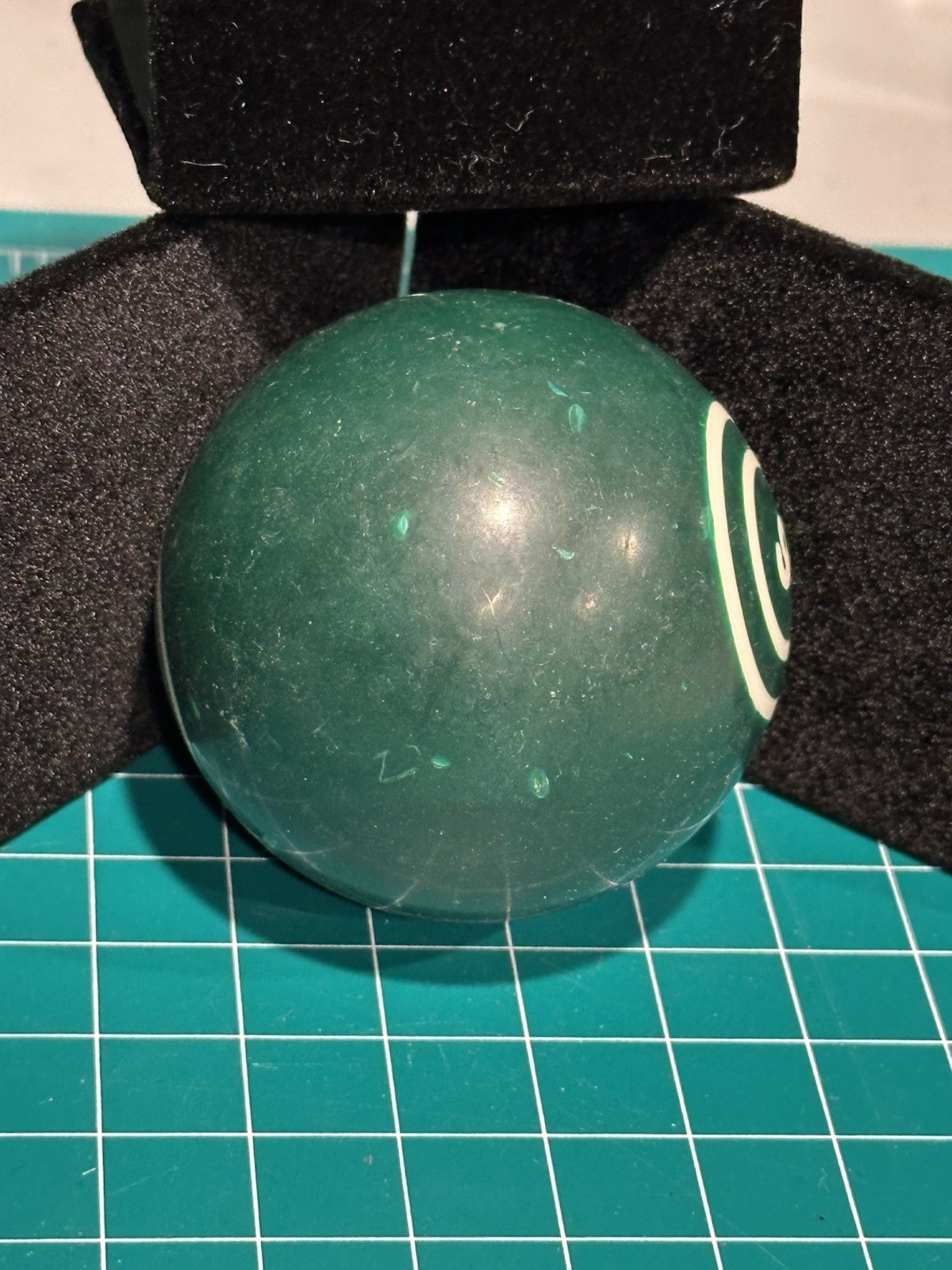 Vintage Pool Billiard Ball #6 Double Rings Circles 2.25 Inch Green White Six
