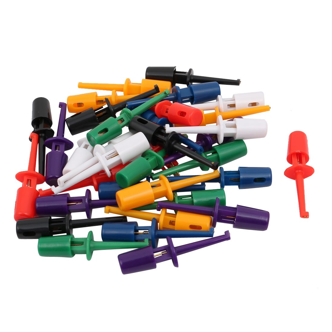 Electronic Mini Test Hook Probe Spring Clip for Multimeter Lead Cable 35Pcs
