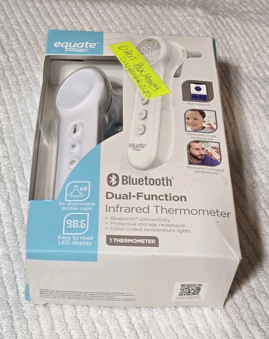 Equate Bluetooth Dual-Function Infrared Thermometer, Forehead and Ear Mode