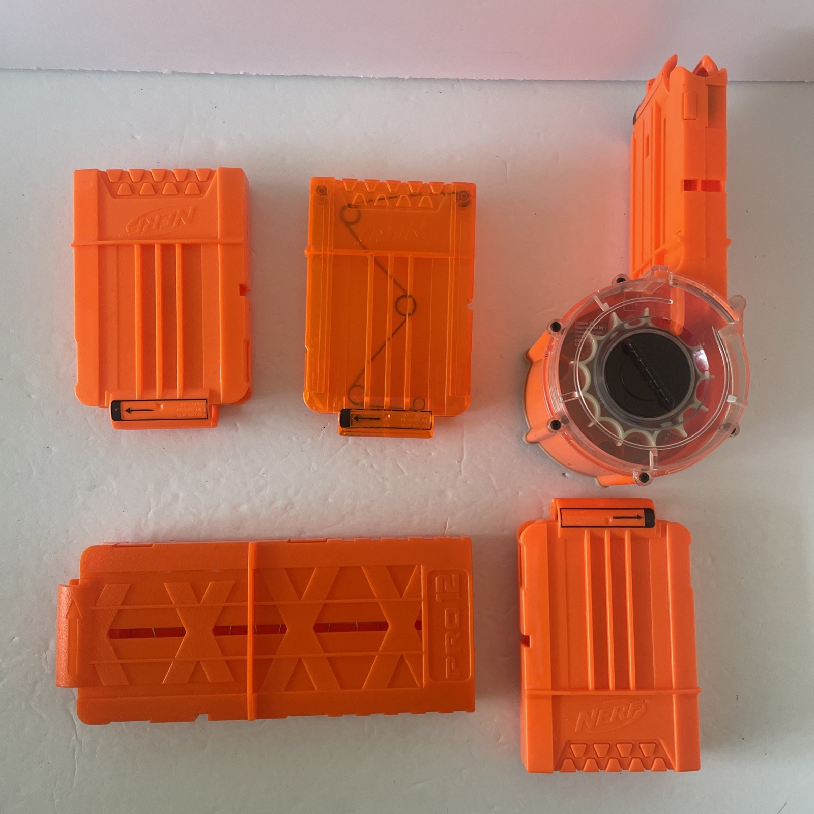 Lot Of 5 Nerf Dart Gun Ammo Magazine Clips Drum