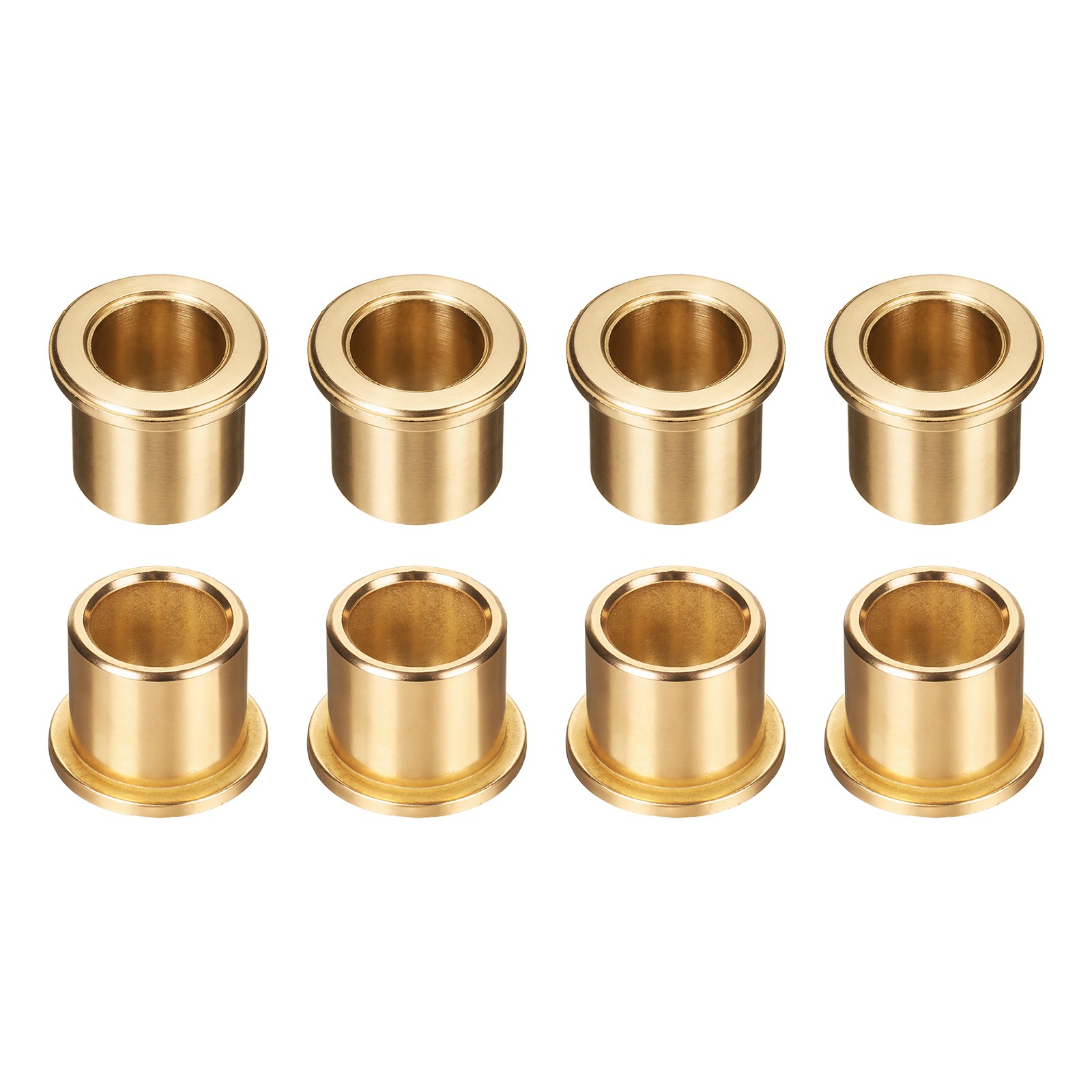 8 Pcs 12x16x15mm Flange Sleeve Bearing Self-Lubricating Sintered Bronze Bushing