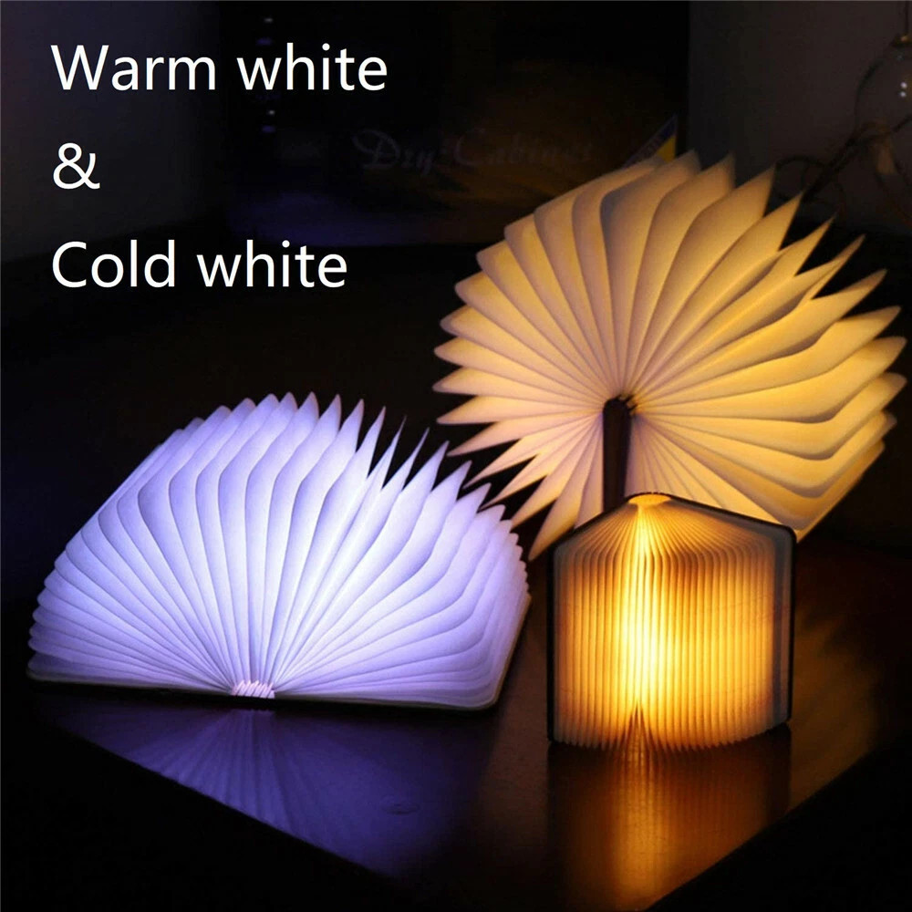 Rechargeable Book Lamp Book Accordian Wooden LED Rechargeable Folding Light