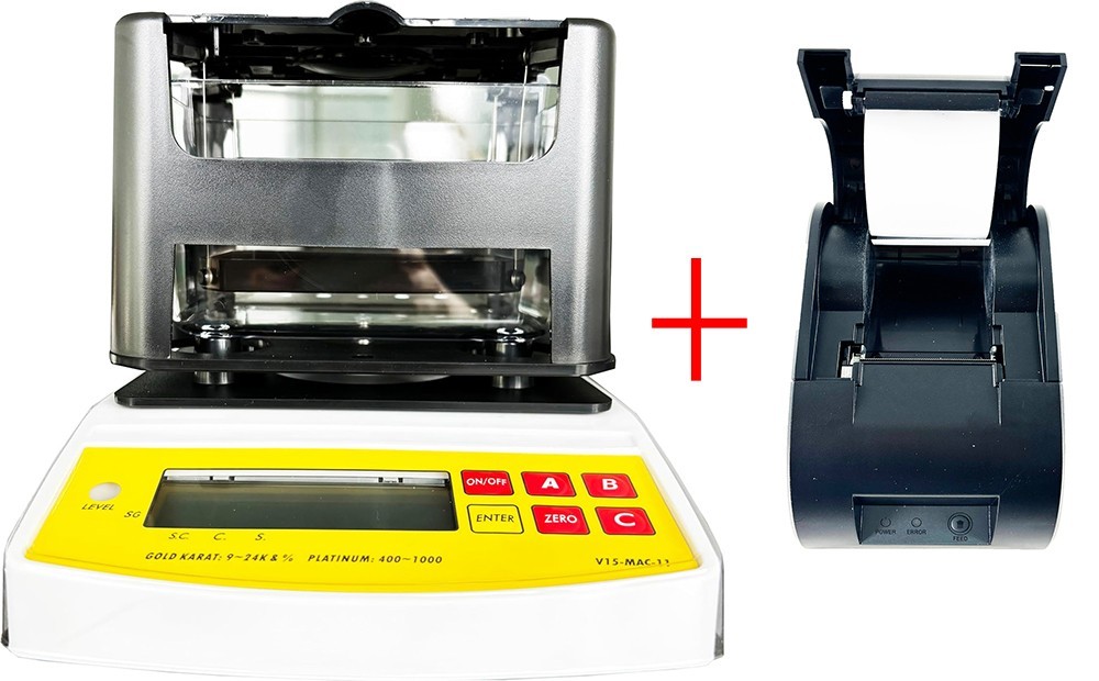 Gold Density Meter with Weight 2000g Density Resolution 0.001g/cm3 with Printer
