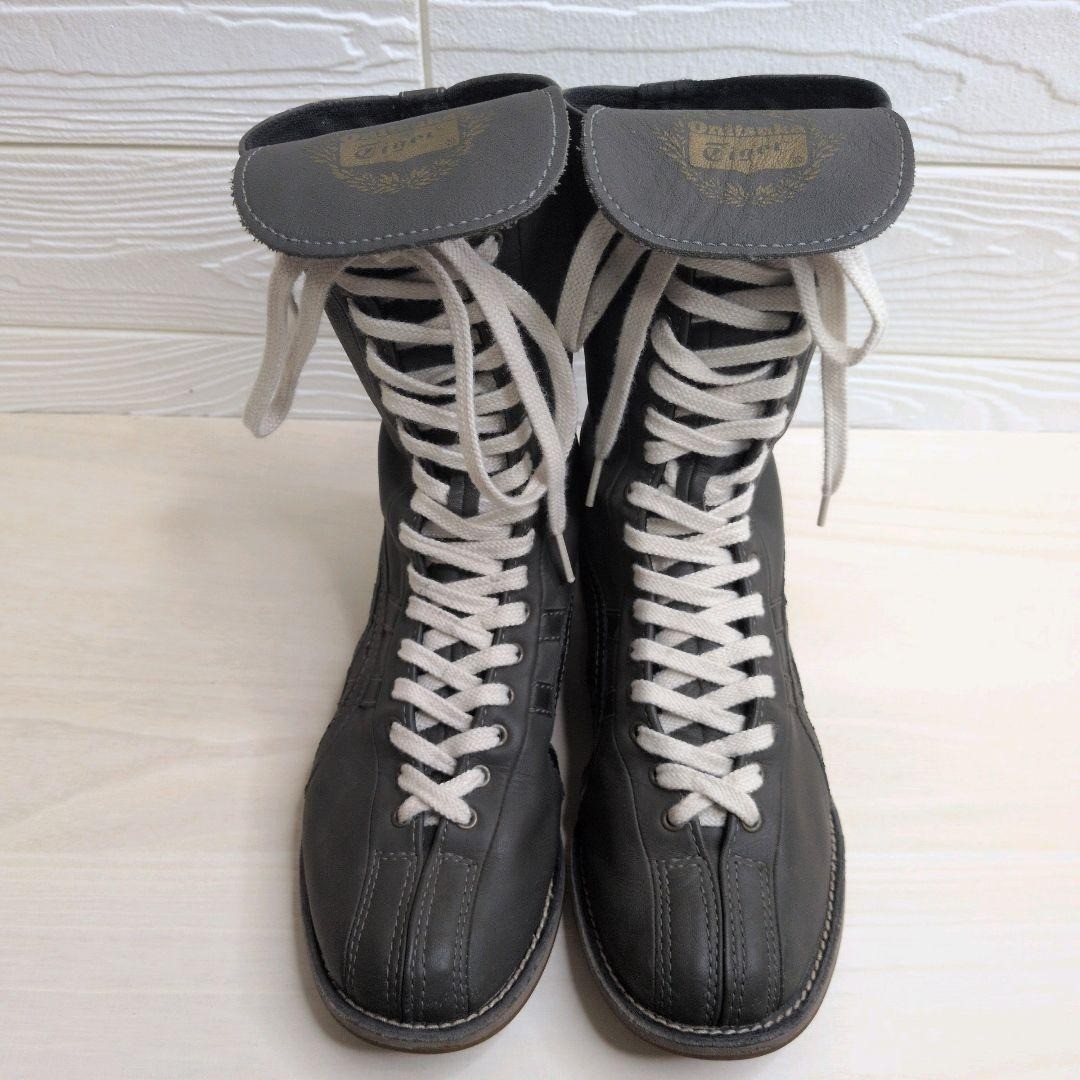 ONITSUKA TIGER Boxing Shoes THL315 Gray Leather Ring Shoes US Women’s Small Rare