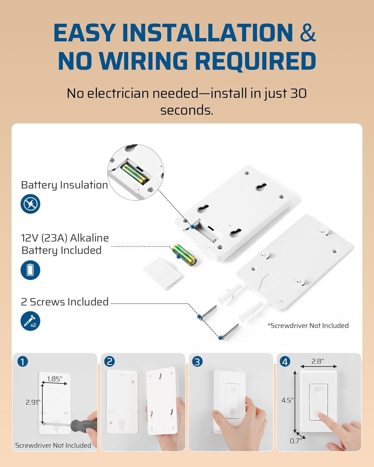 Wireless Remote Control Wall Switch - Effortless Power for Home Appliances