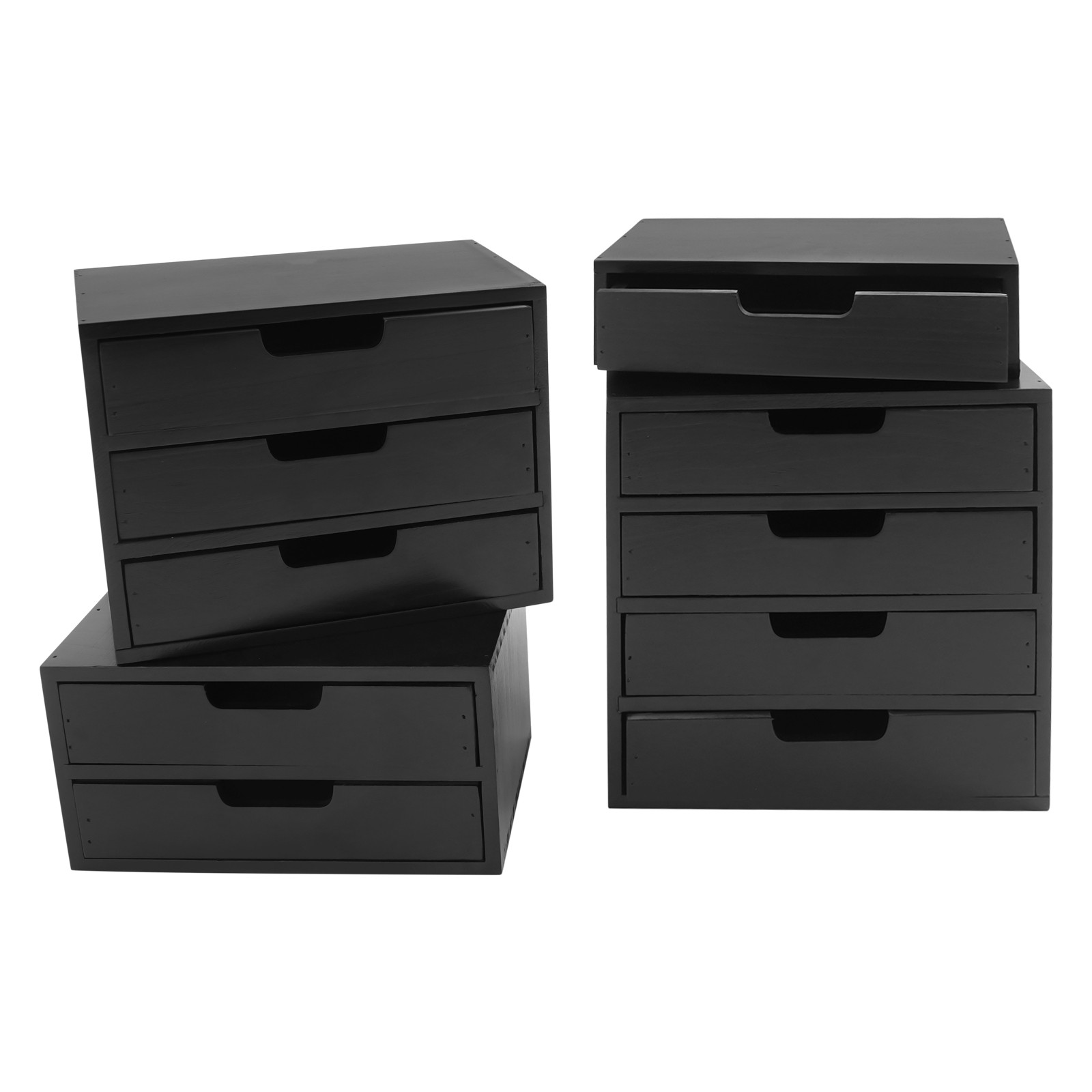10*Drawers Cabinet Desktop Storage Organizer Desktop Wood Stackable Drawer Rack