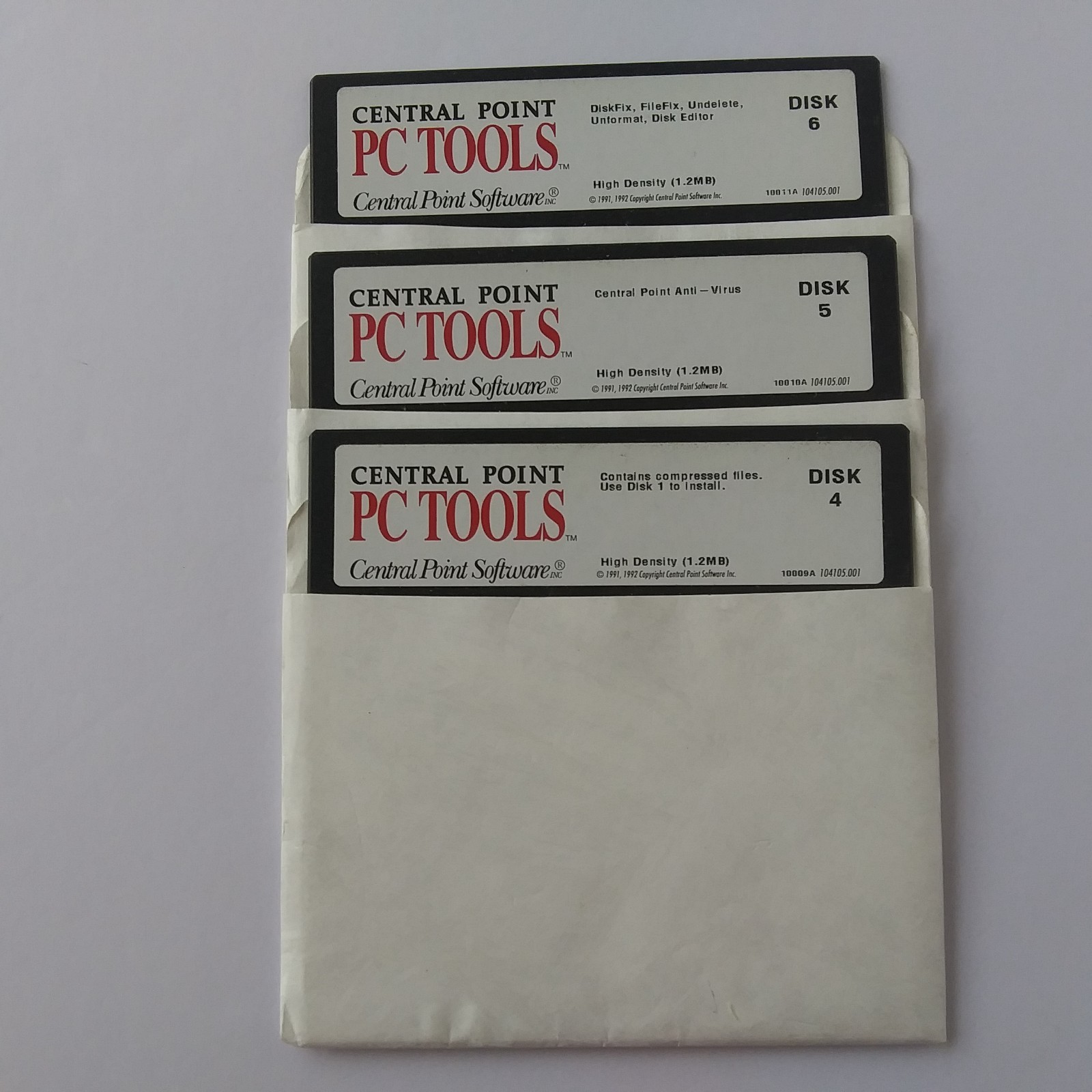 Central Point PC Tools Anti Virus DOS 5.25 Floppy Disk Lot Disk 1 2 4 5 6