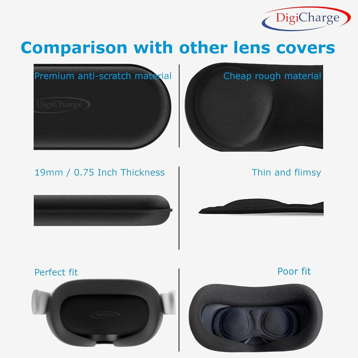 VR Lens Cover Compatible with Vision Pro Meta Quest 3 2 PSVR Black Protector