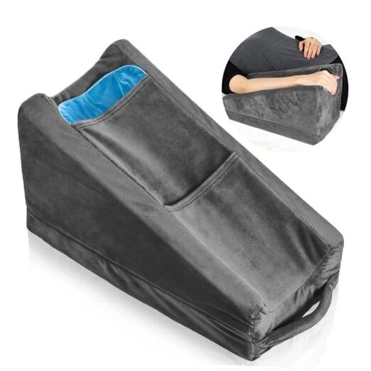 Arm Elevation Pillow with 2 Pockets, Soft Ergonomic Support Pillow Dark Gray