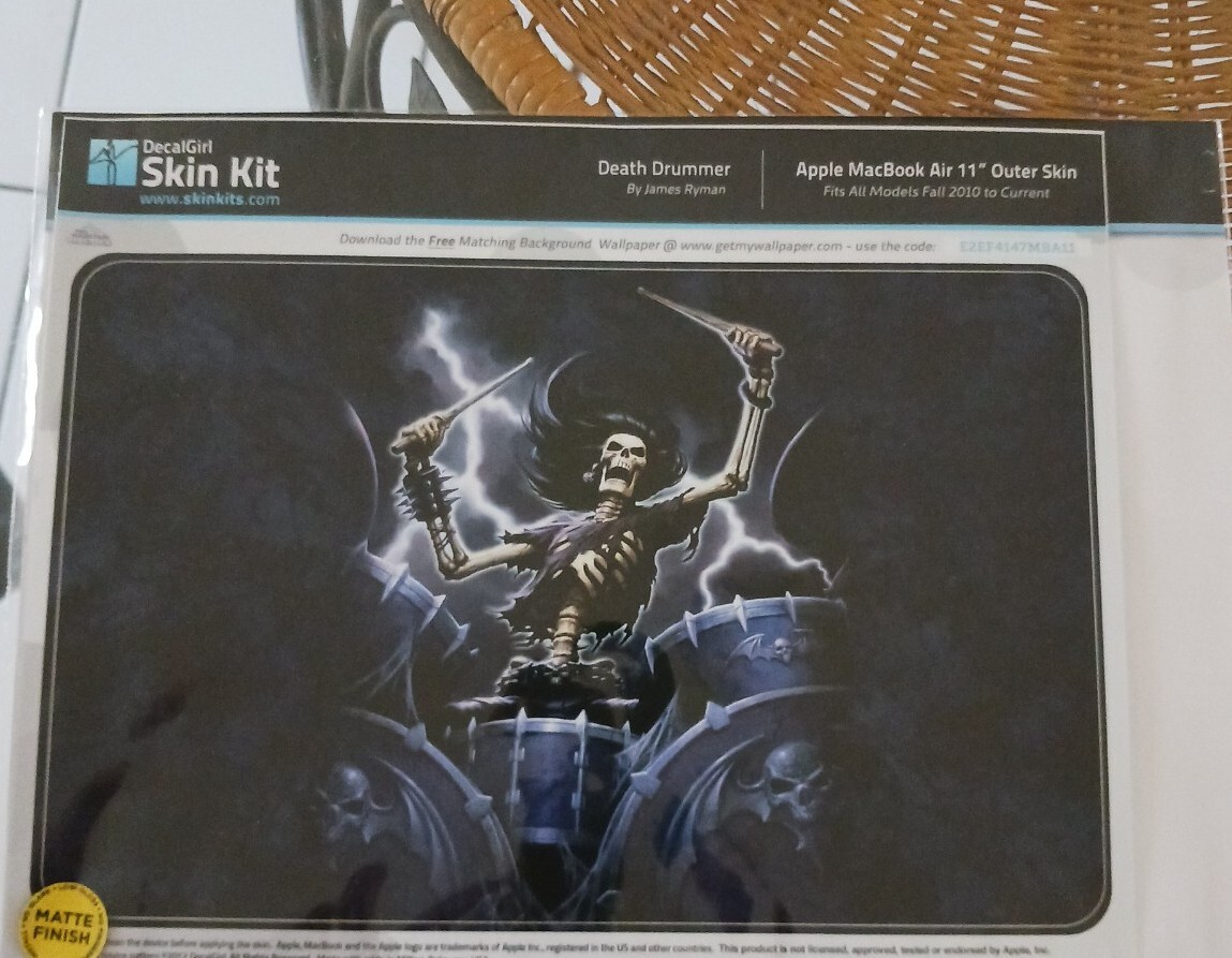 Decal Girl Skin Kit Death Drummer By James Ryman Apple Mac 11 Outer Skin