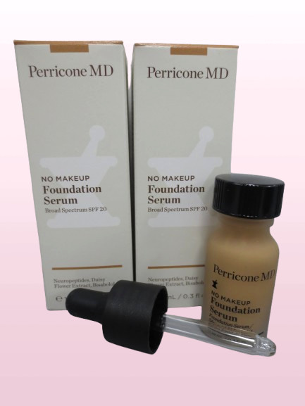 PERRICONE MD NO MAKEUP FOUNDATION SERUM BEIGE(LIGHT-MEDIUM) 0.3 OZ NWB LOT OF 2