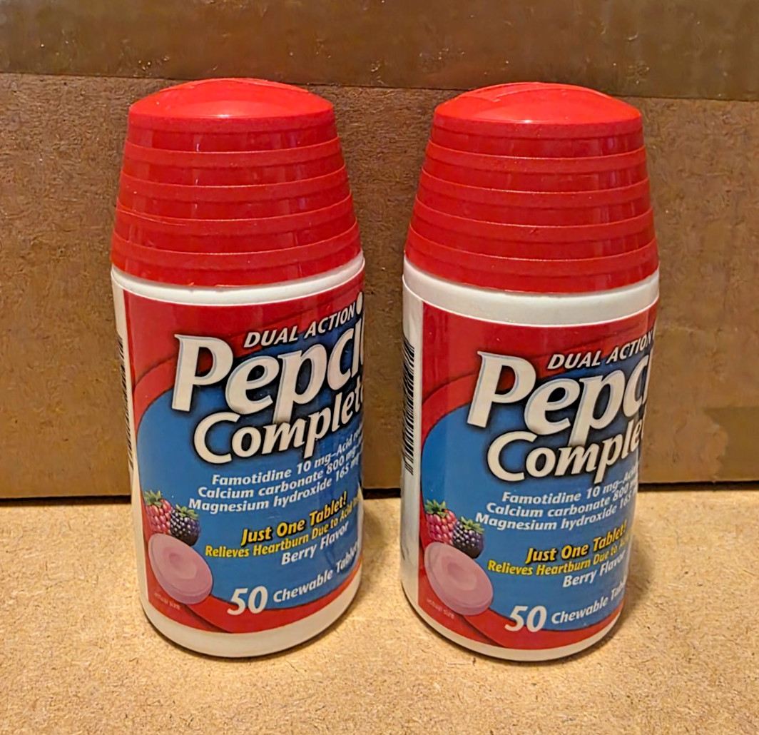 LOT OF 2 NEW SEALED BERRY FLAVOR DUAL ACTION PEPCID COMPLETE 2 X 50 CT=100 CT