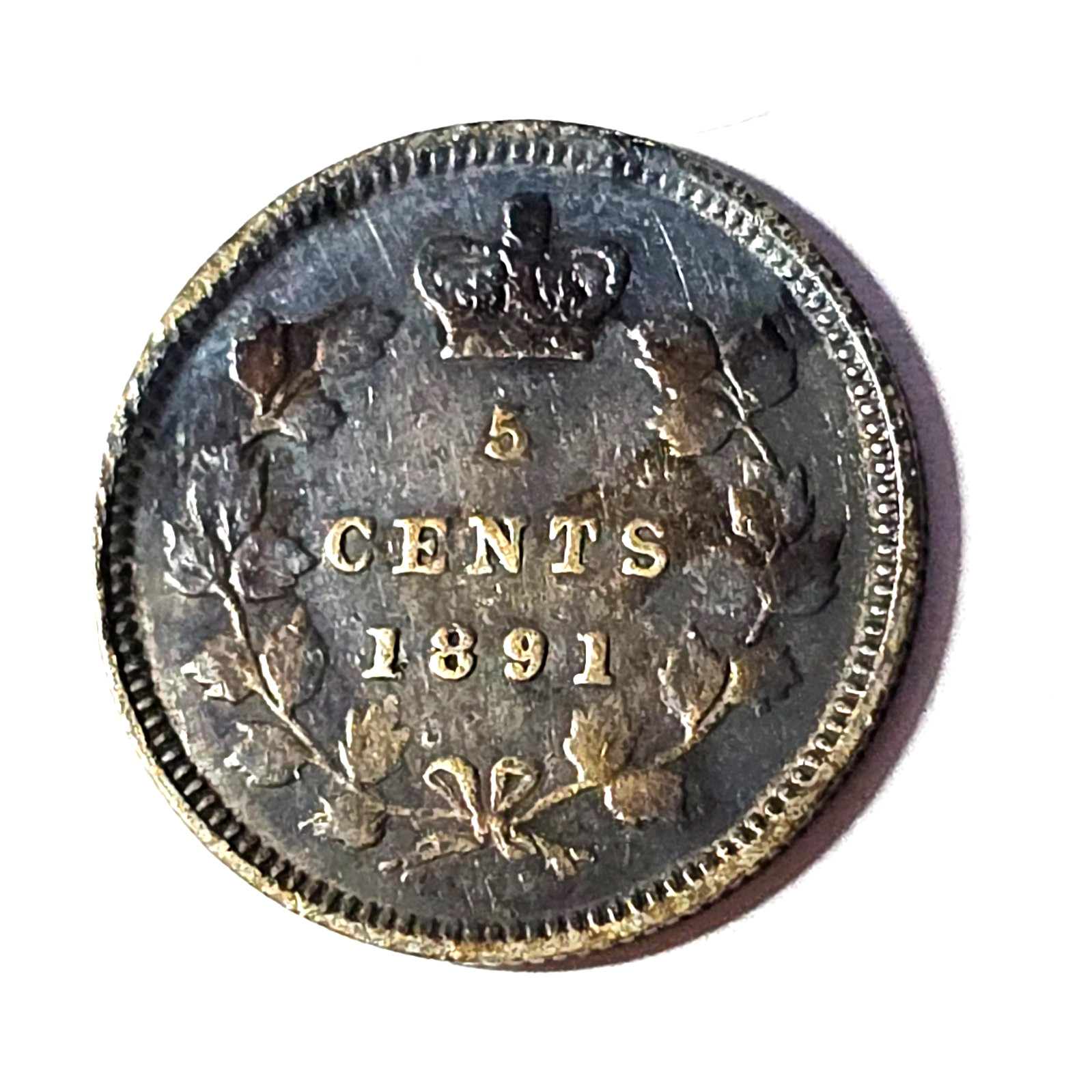 1891 - OBVERSE 5 - Canada 5 five cents SILVER - LOW COMBINED SHIP - C5-398
