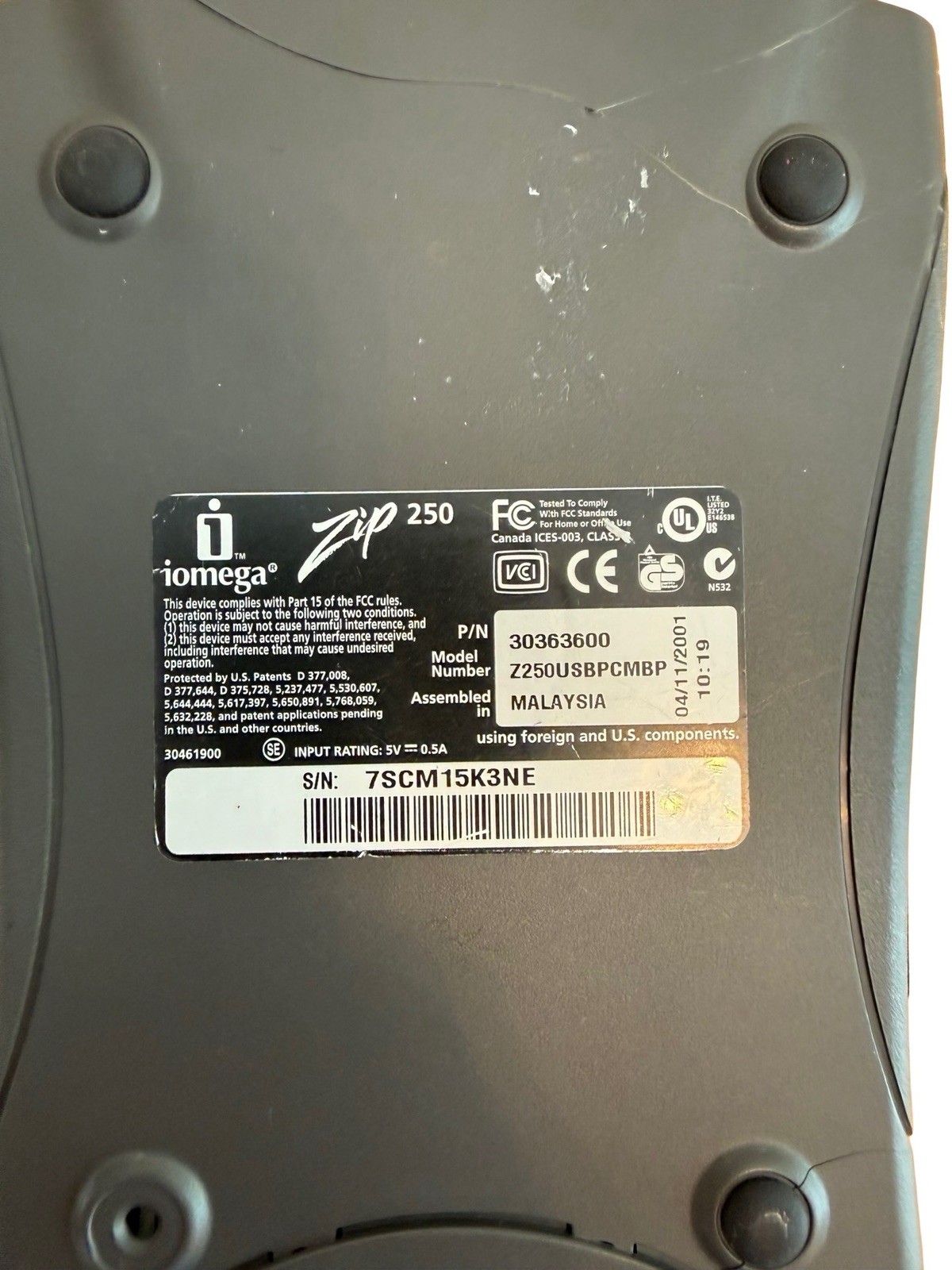 Iomega Zip 250 External Drive Data Blue USB Storage Disk Drive - Not Tested