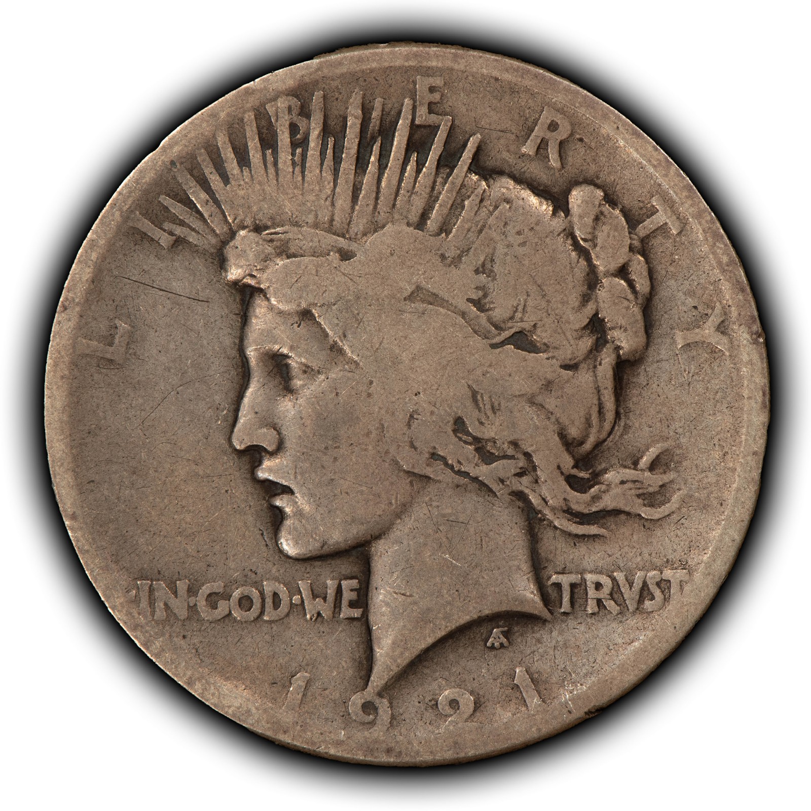 1921 $1 Silver Peace Dollar - High Relief Key Date - SKU-B5504