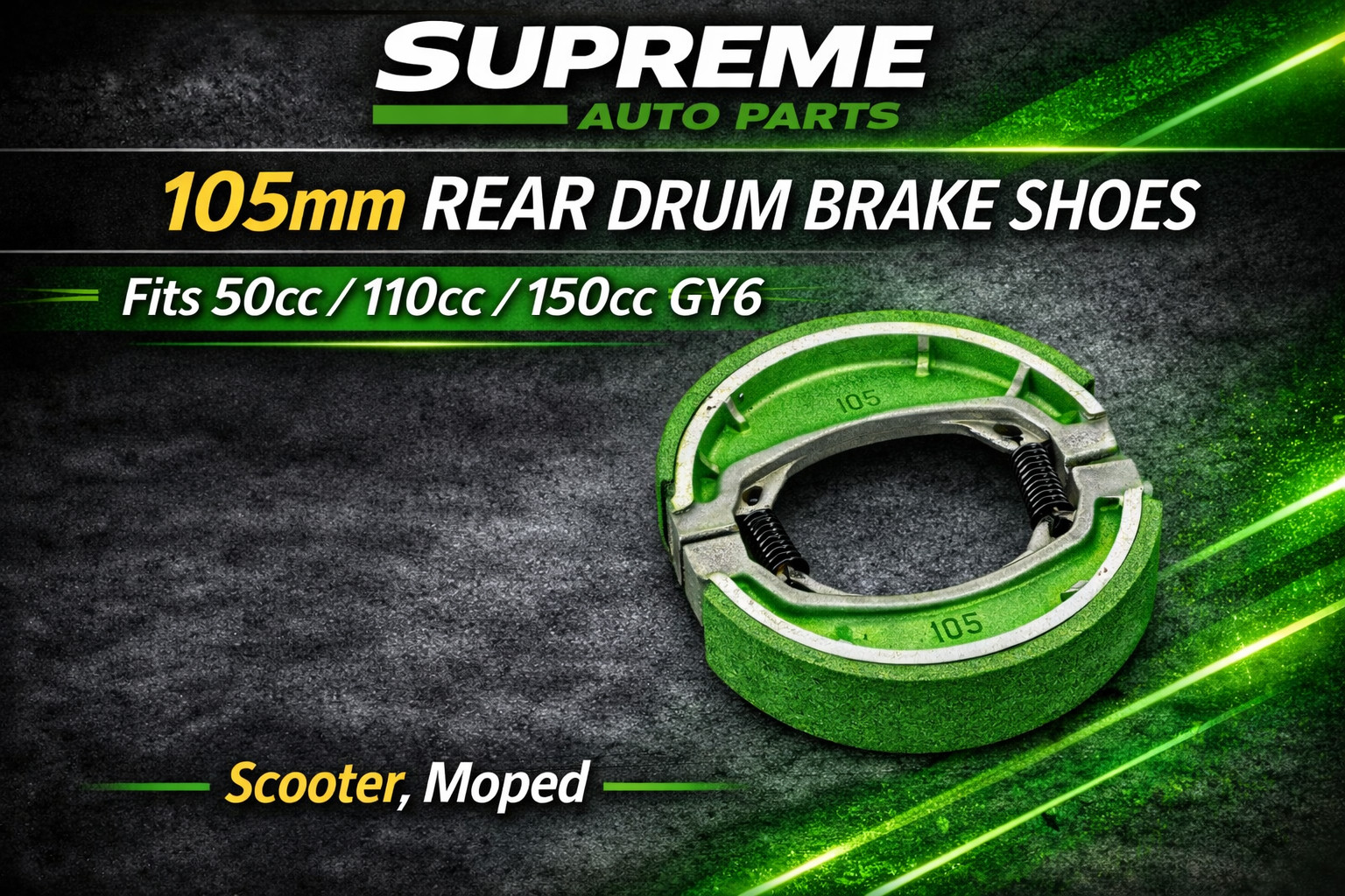 105mm Rear Drum Brake Shoes Pads For 50cc 110cc 150cc GY6 Scooter Moped
