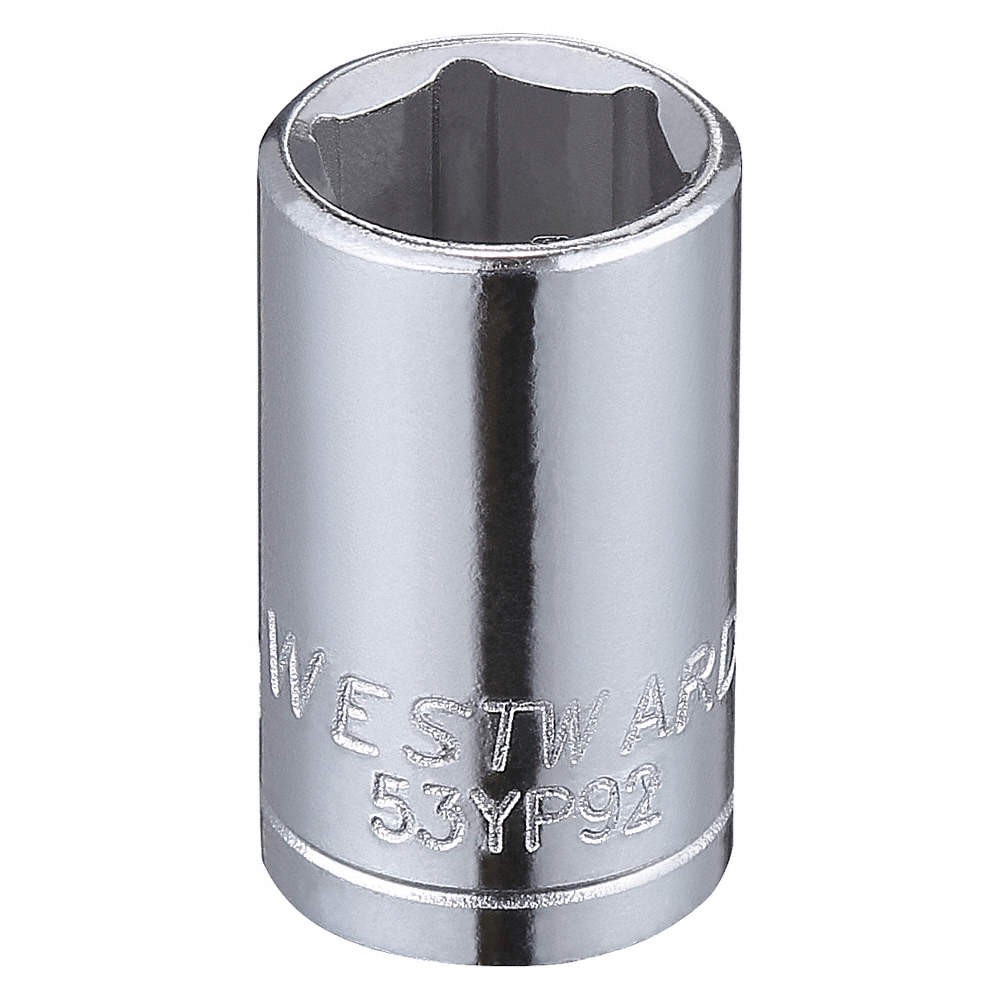 WESTWARD 53YP92 Socket, Steel, Chrome, 9 mm 53YP92