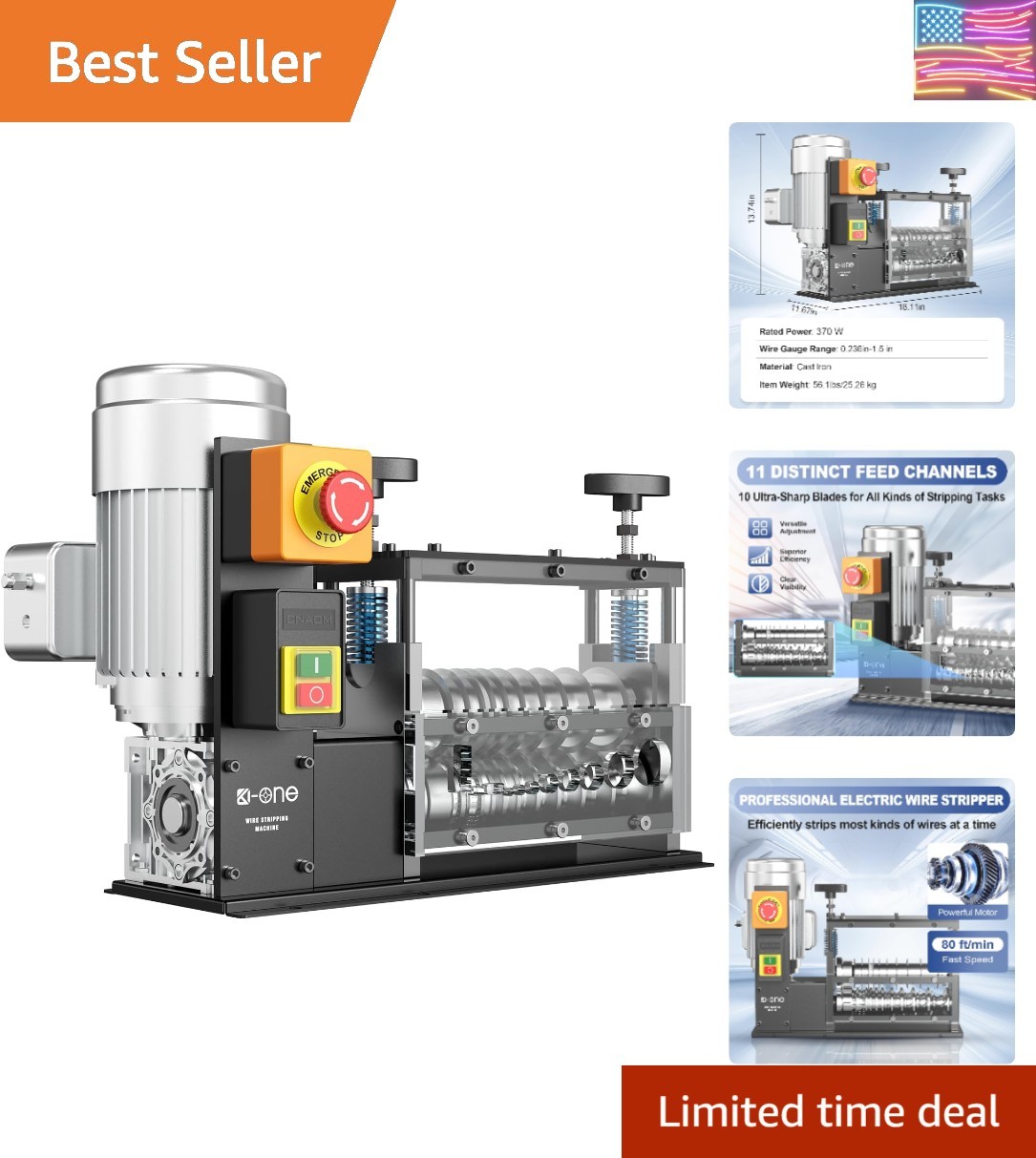 Wire Stripping Machine 0.06-1.5 inch,Visible Stripping Depth Reference,Wire S...