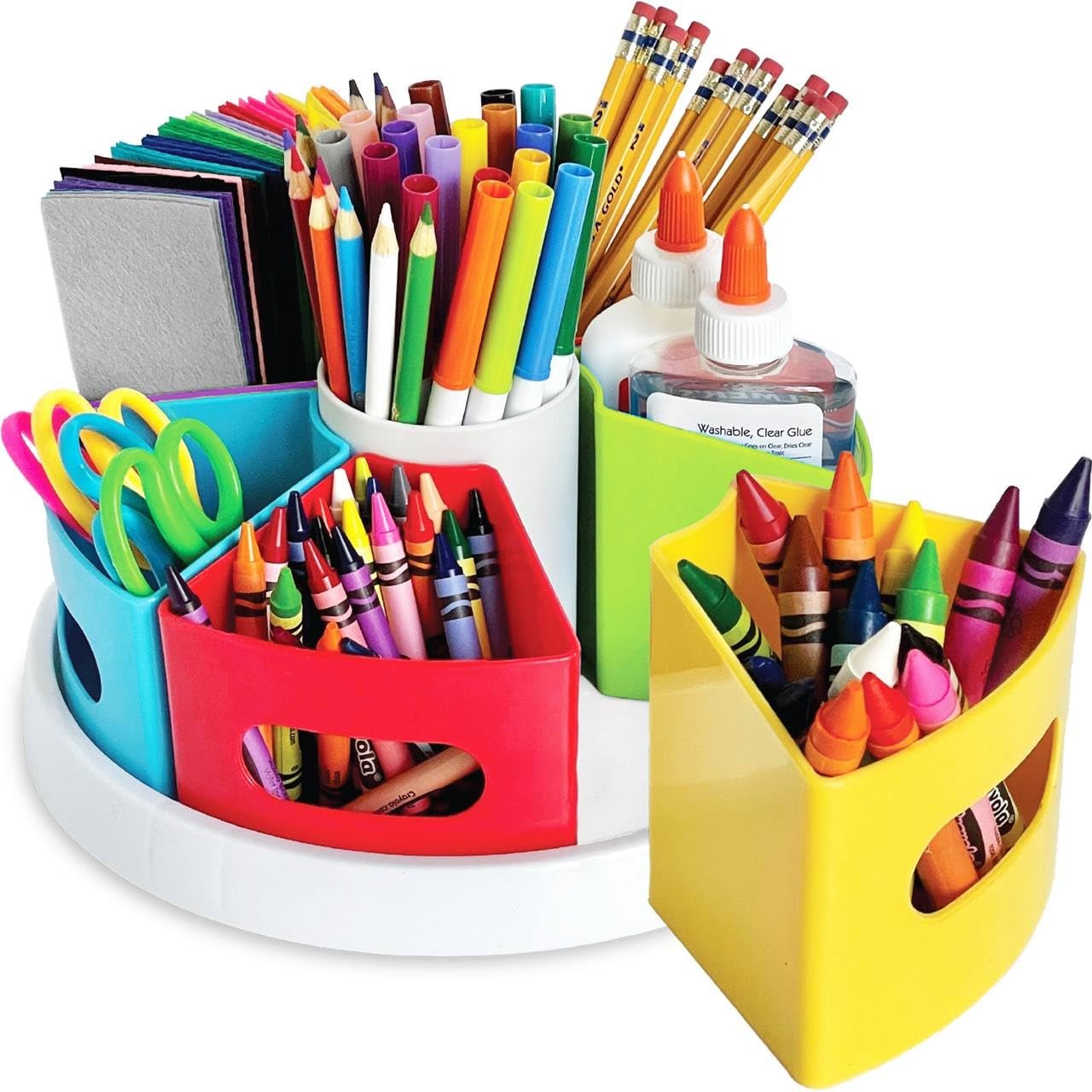 Rotating Art Supply Organizer - Crayon, Marker & Pencil Storage Solution for ...