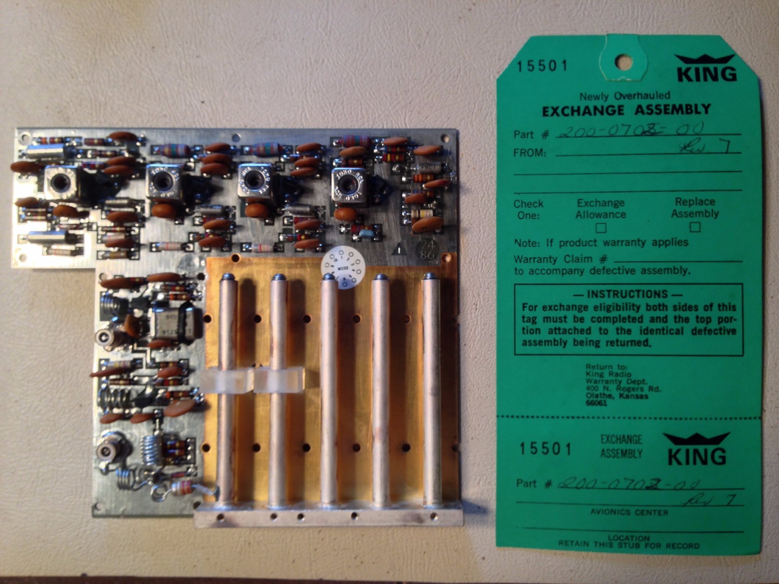 King KXP-755 RF-IF Board 200-0702-00,  NOS