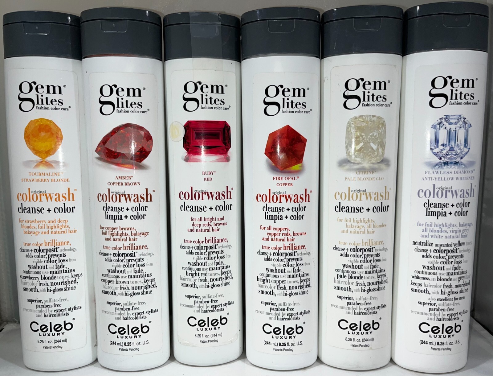 Celeb Luxury Gem Lites Colorwash Cleanse+Color, 8.25 oz. - CHOOSE COLOR!