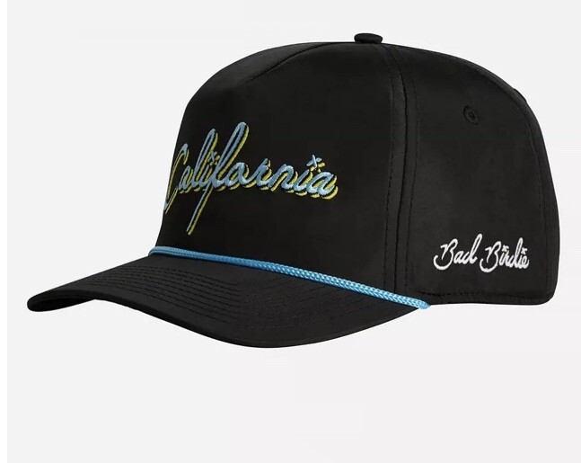 Bad Birdie California Adult State Rope Golf Hat Black SnapBack