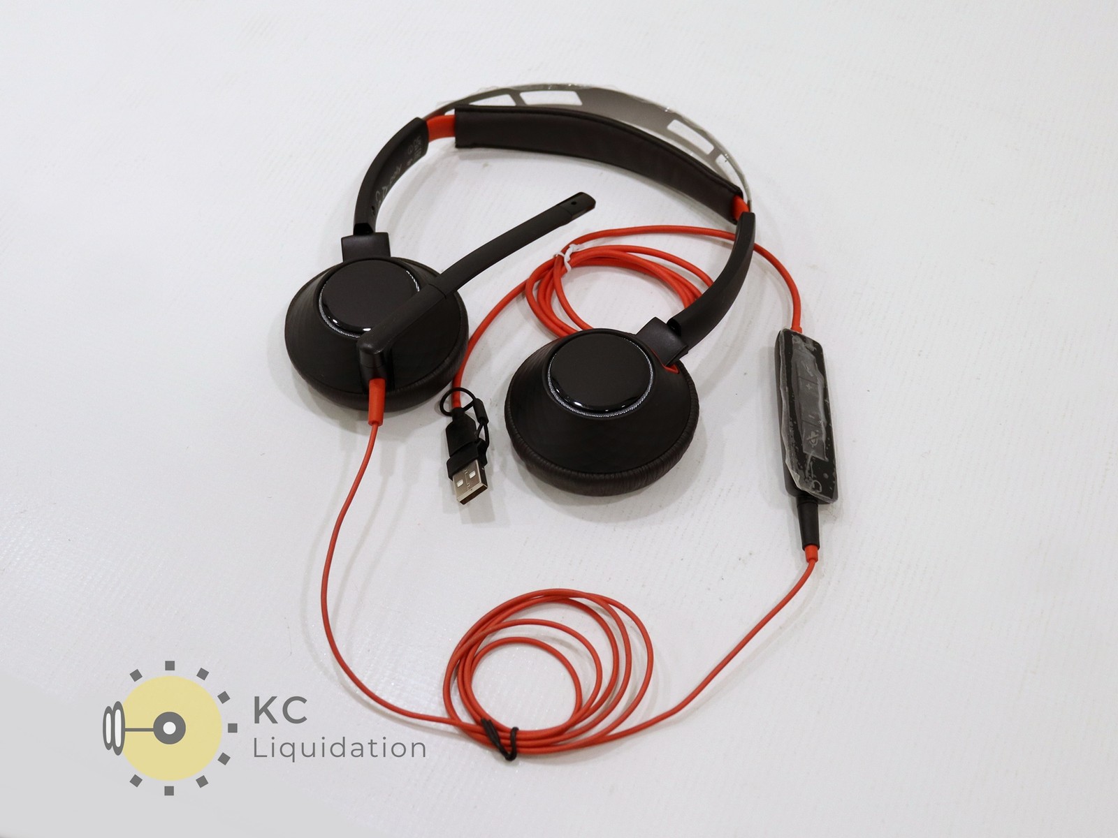 Poly C5220T Black Corded USB/USB-C Headset Black/Red